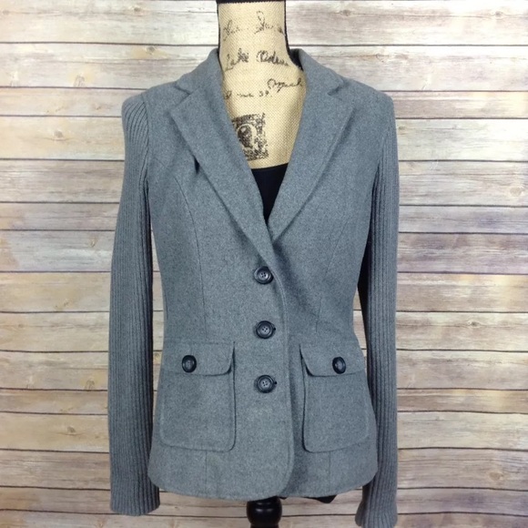 ❗SOLD❗CAbi blazer jacket wool blend felted ribbed - Picture 4 of 8